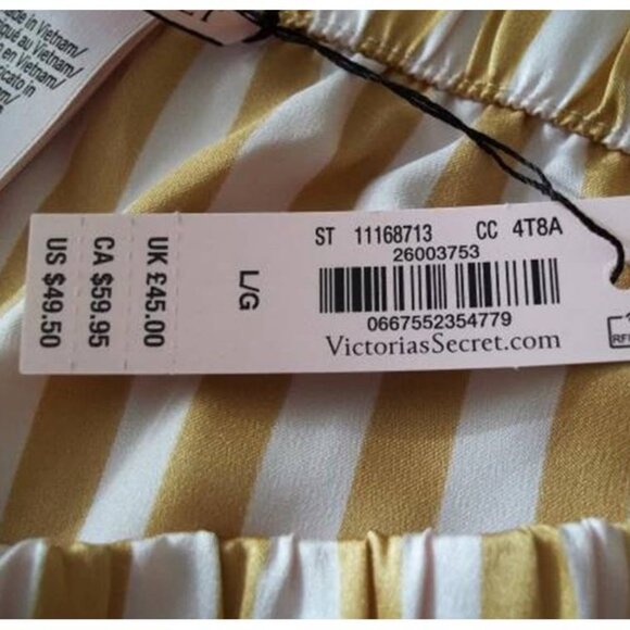Victoria Secret® Limited Edition Satin Striped Pajama Pant Size Large - Picture 12 of 14